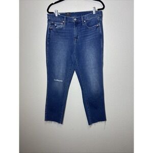 Gap~ Women's Vintage Slim Mid Rise Denim Jeans Raw Hem~Stretch Size 31/12 R NWT
